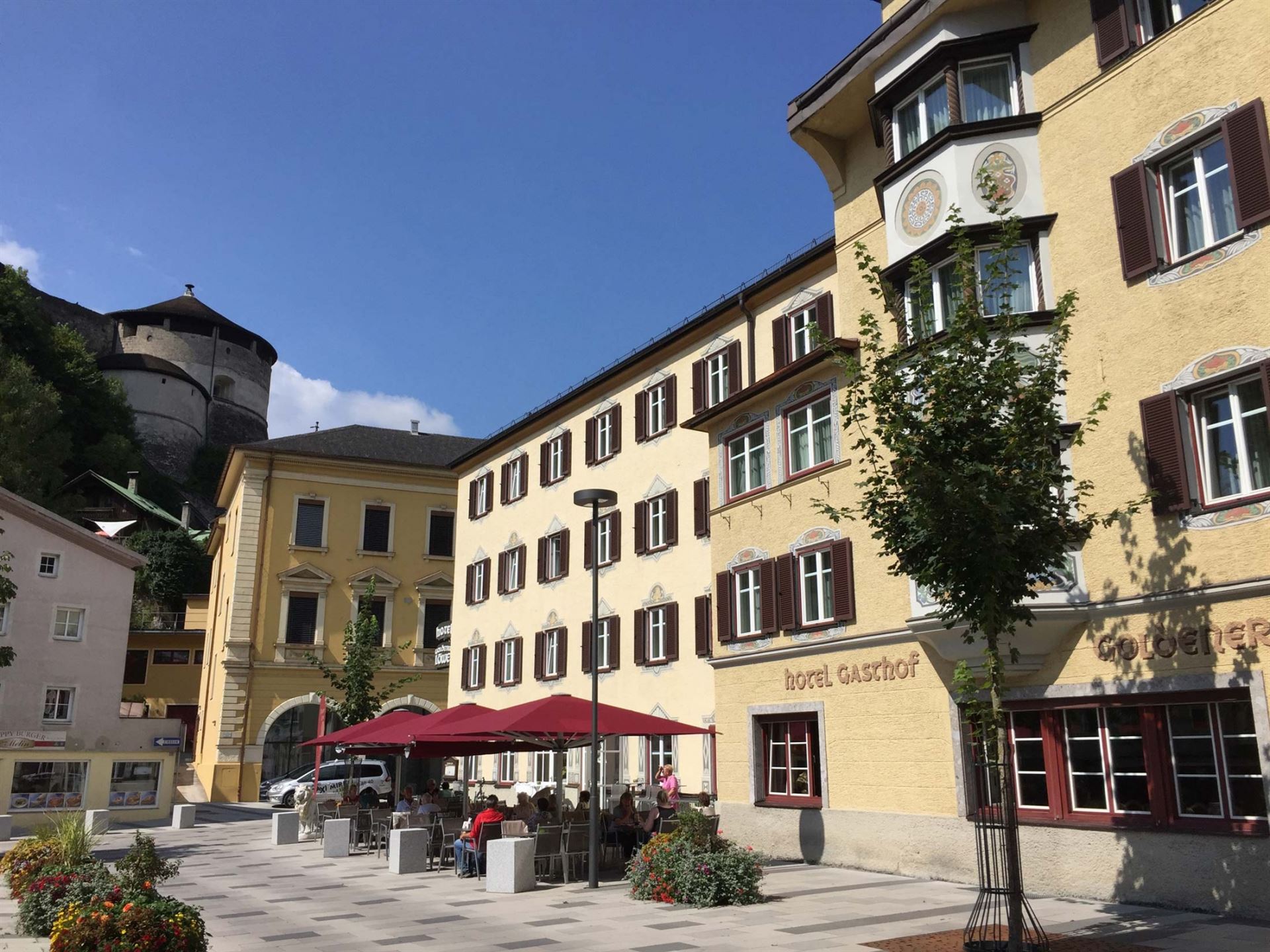 Außenbereich des Hotels Goldener Löwe